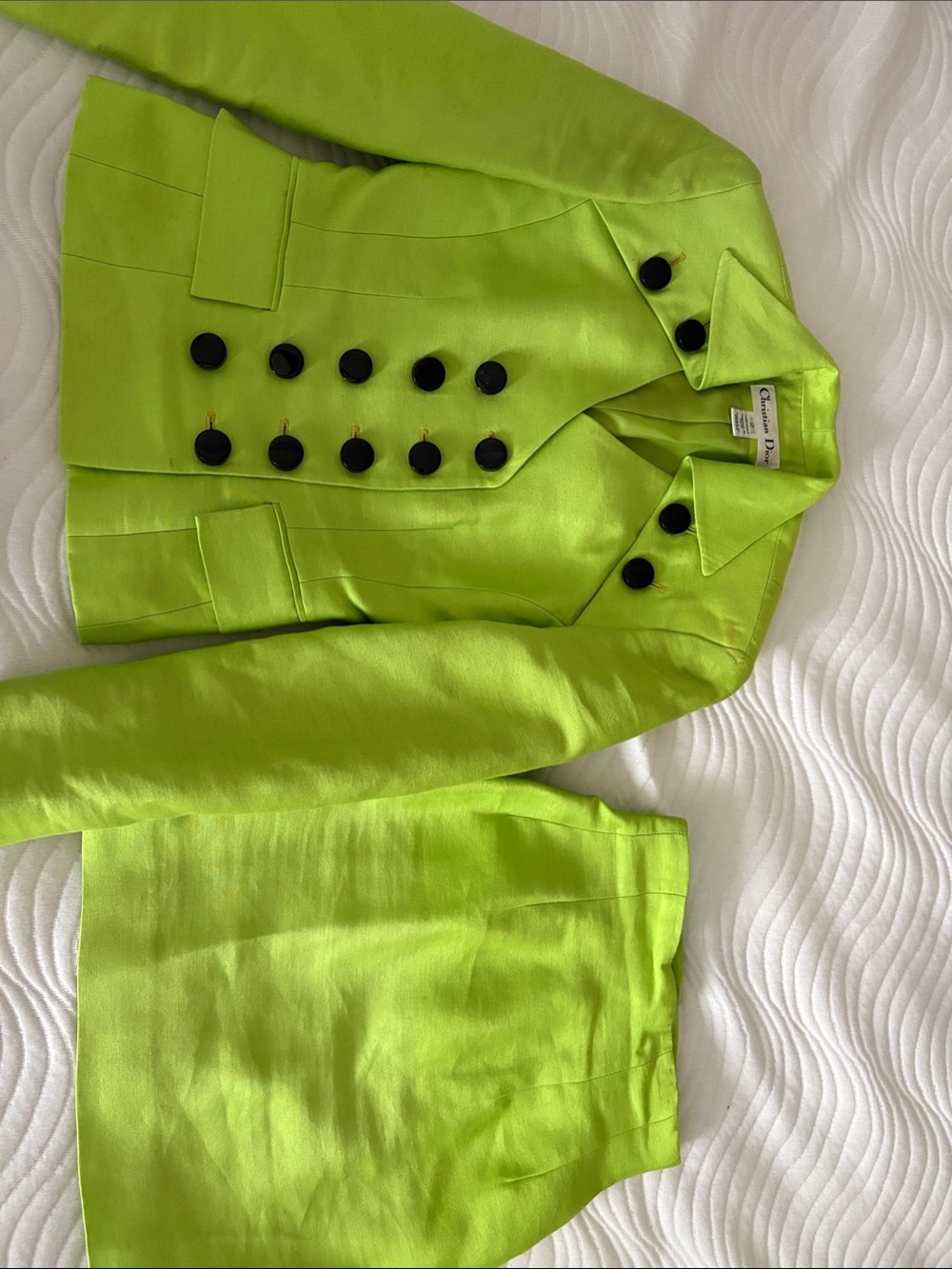 Christian Dior Lime Green Double-Breasted Blazer